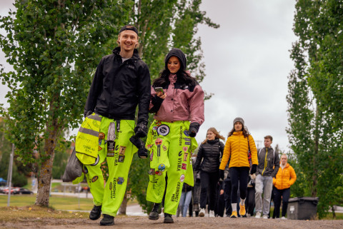 Enklaavi students walking, Academic Adventure event 2022